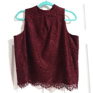 Haute Monde maroon sleeveless top